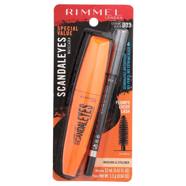 22-164.jpg Rimmel London - Escandal Eyes Máscara de Cílios com Lápis em Gel à Prova D'água 003 Preto Extremo Conjunto de 2 Unidades