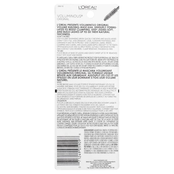 L'Oréal - Voluminous Máscara de Cílios Original 310 Blackest Black 8 ml