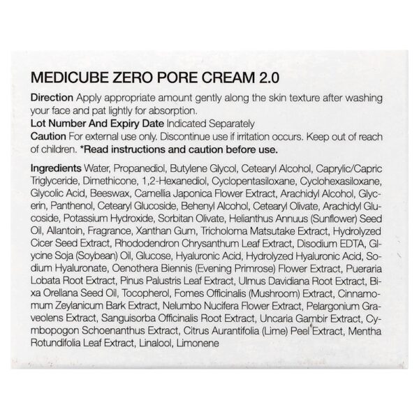 Medicube - Zero Pore Cream 2.0 50 ml