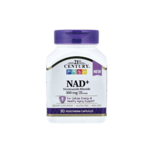 NAD+ Nicotinamida Adenina Dinucleotídeo 300mg 90 Veg Cápsulas - 21st Century