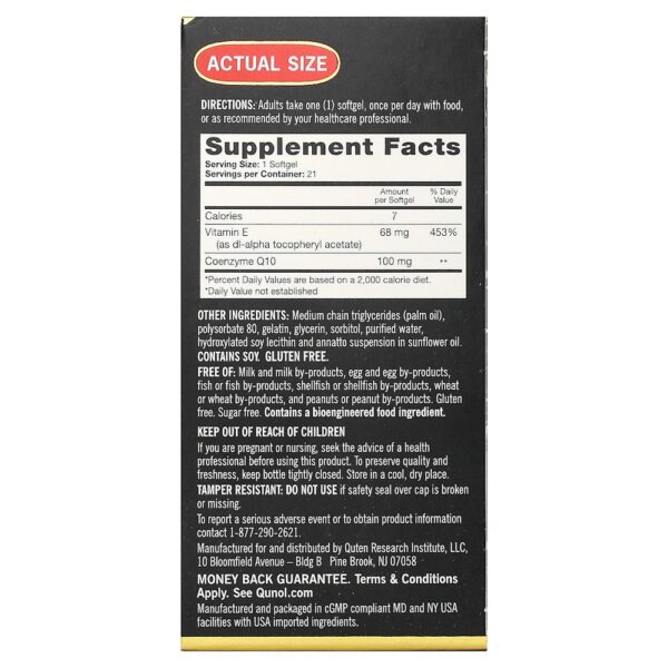 Qunol - Ultra CoQ10 100 mg 21 Cápsulas Softgel