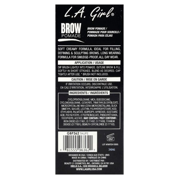 L.A. Girl - Pomada para Sobrancelhas GBP362 Taupe 3 g