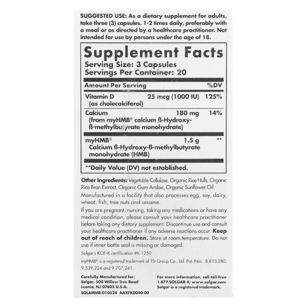 Solgar - Antienvelhecimento Nutrition Manutenção Muscular 60 Cápsulas