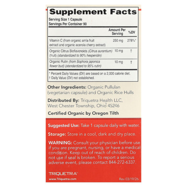 Triquetra Health - Vitamina C Alimentar Integral Plant-C 90 Cápsulas