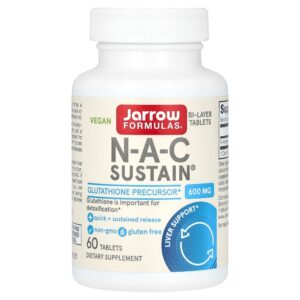 Jarrow Formulas - NAC Sustain Vegano 600 mg 60 Comprimidos