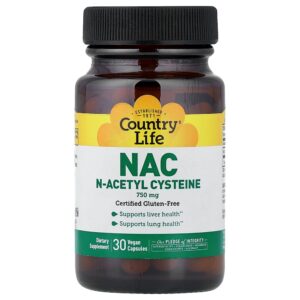 Country Life - NAC 750 mg 30 Cápsulas Veganas