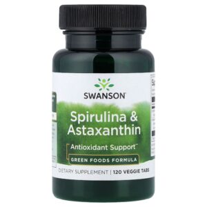 Swanson Vitamins - Espirulina e Astaxantina 120 Comprimidos Vegetais