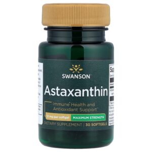 Swanson Vitamins - Astaxantina Força Máxima 12 mg 30 Cápsulas Softgel