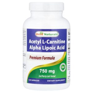 Best Naturals - Acetil L-Carnitina e Ácido Tióctico 120 Cápsulas