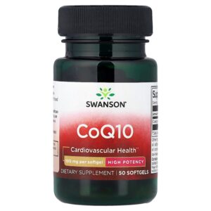 Swanson Vitamins - CoQ10 Alta Potência 100 mg 50 Cápsulas Softgel