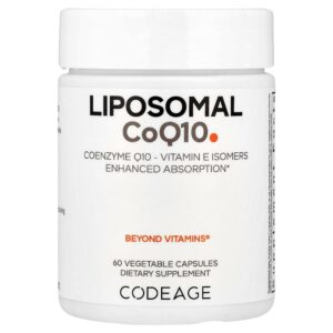 Codeage - CoQ10 Lipossomal Coenzima Q10 Isômeros de Vitamina E Absorção Aprimorada 60 Cápsulas