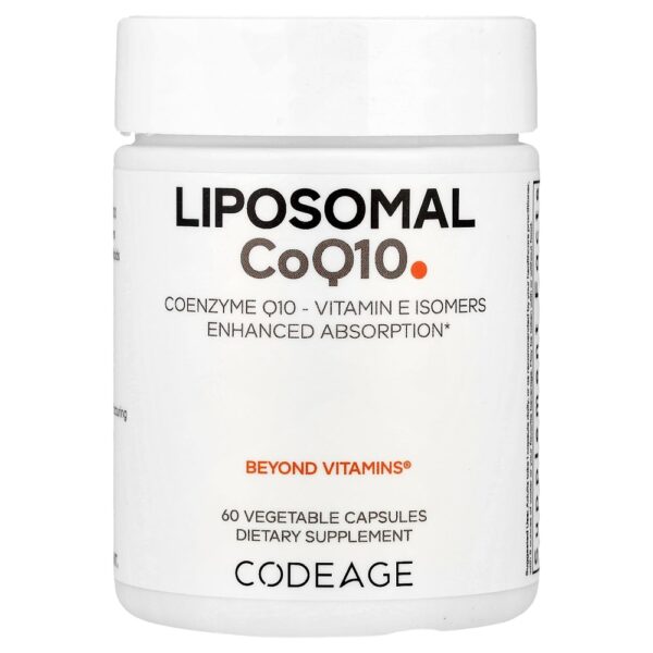Codeage - CoQ10 Lipossomal Coenzima Q10 Isômeros de Vitamina E Absorção Aprimorada 60 Cápsulas