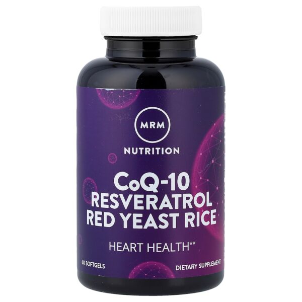 MRM Nutrition - CoQ-10 Resveratrol Levedura de Arroz Vermelho 60 Cápsulas Softgel