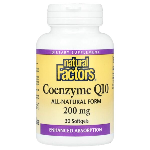 Natural Factors - Coenzima Q10 200 mg 30 Cápsulas Softgel