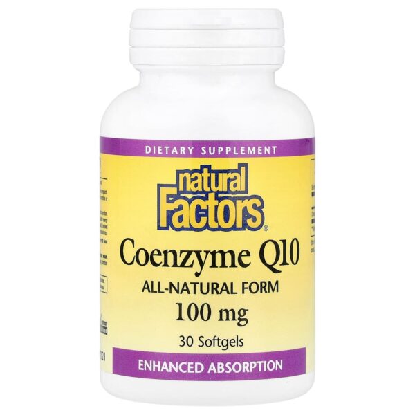 Natural Factors - Coenzima Q10 100 mg 30 Cápsulas Softgel