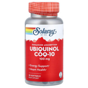 Solaray - Ubiquinol CoQ10 Absorção Aprimorada 100 mg 30 Cápsulas Softgel
