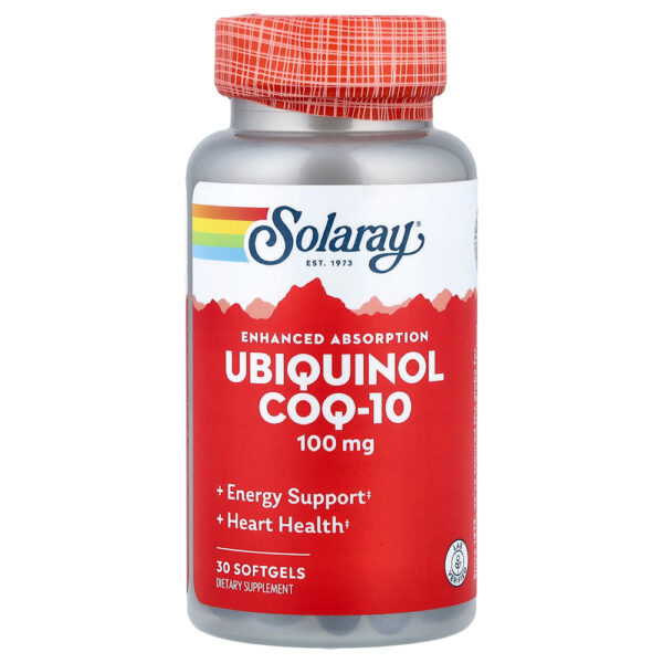 Solaray - Ubiquinol CoQ10 Absorção Aprimorada 100 mg 30 Cápsulas Softgel