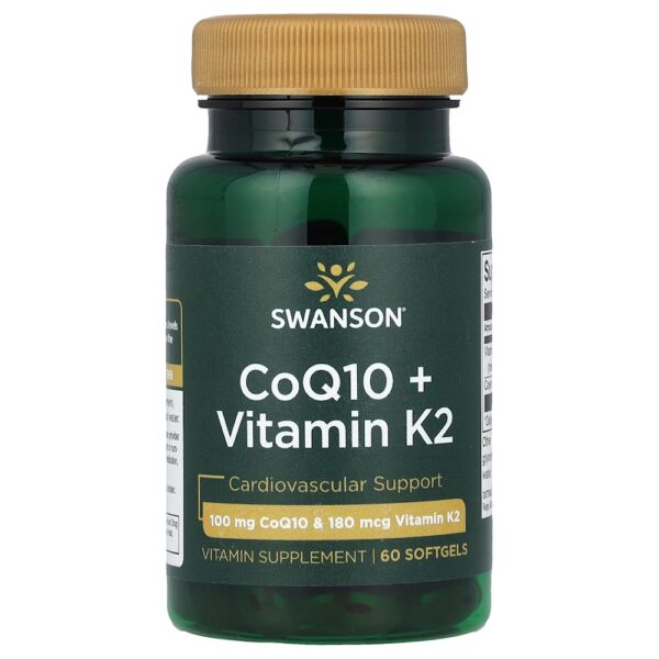 Swanson Vitamins - CoQ10 + Vitamina K2 60 Cápsulas Softgel