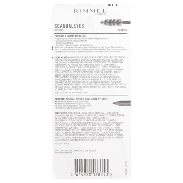 24-269.jpg Rimmel London - Escandal Eyes Máscara de Cílios com Lápis em Gel à Prova D'água 003 Preto Extremo Conjunto de 2 Unidades