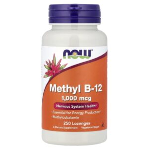 NOW Foods - Metil B-12 1.000 mcg 250 Pastilhas