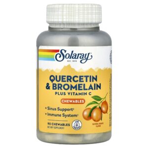 Solaray - Quercetina e Bromelaína além de Vitamina C Mastigáveis Laranja Natural 90 Mastigáveis