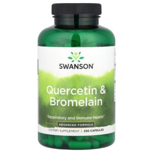 Swanson Vitamins - Quercetina e Bromelina Saúde Respiratória 250 Cápsulas