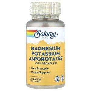 Solaray - Magnésio Potássio Asporotates com Bromelina 60 VegCaps