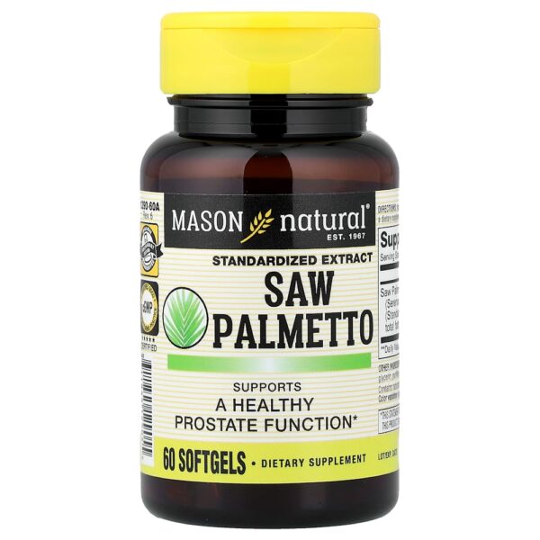 Mason Natural - Serenoa repens Extrato Padronizado 60 Cápsulas Softgel (160 mg por Cápsula Softgel)