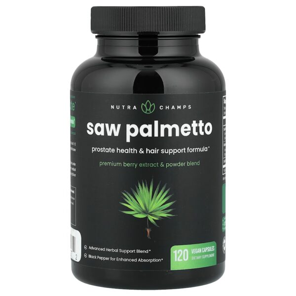 NutraChamps - Saw Palmetto 120 Cápsulas Veganas