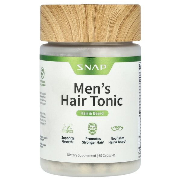 Snap Supplements - Tônico Capilar Masculino Cabelo e Barba 60 Cápsulas