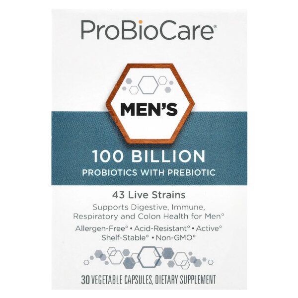 24-387.jpg ProBioCare - Probióticos com Prebióticos para Homens 30 Cápsulas Vegetais