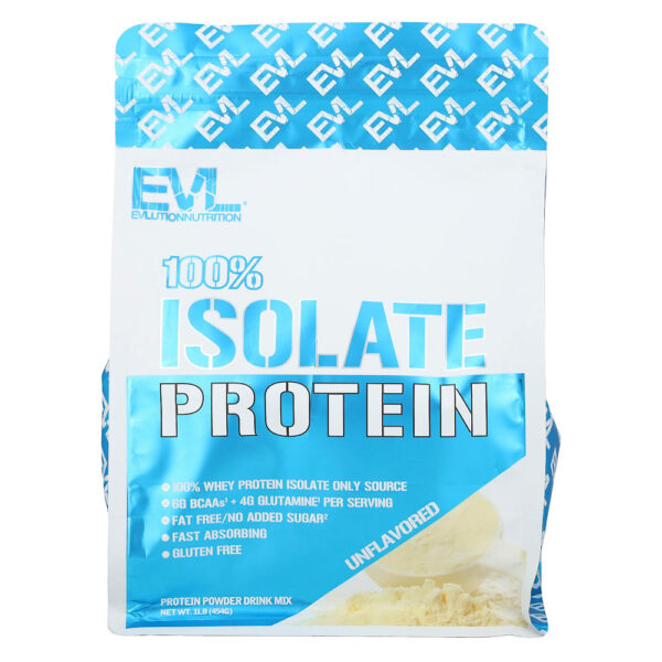 EVLution Nutrition - 100% Proteína Isolada Sem Sabor 454 g