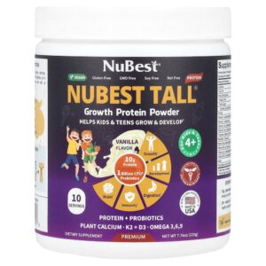 NuBest - Nubest Tall Proteína em Pó para Crescimento Para Crianças e Adolescentes a Partir de 4 Anos Baunilha 220 g