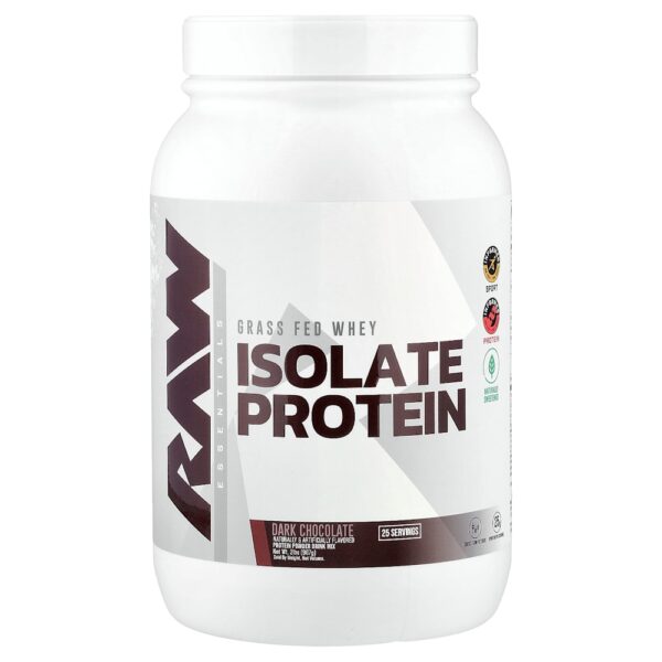 Raw Nutrition - Essentials Whey Protein Isolado de Gado Criado no Pasto Chocolate Amargo 907 g