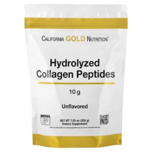 California Gold Nutrition - Peptídeos de Colágeno Hidrolisado Tipos I e III Sem Sabor 200 g