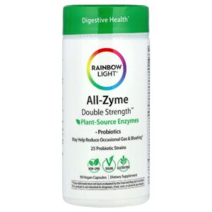 Rainbow Light - All-Zyme Enzimas de Origem Vegetal + Probióticos 90 Cápsulas Veganas