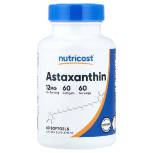 Nutricost - Astaxantina 12 mg 60 Cápsulas Softgel
