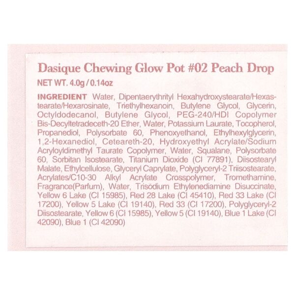 Dasique - Mastigação Glow Pot 02 Gotas de Pêssego 4 g