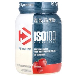 Dymatize - ISO100 Hidrolisado 100% de Isolado de Proteína Whey Morango 610 g