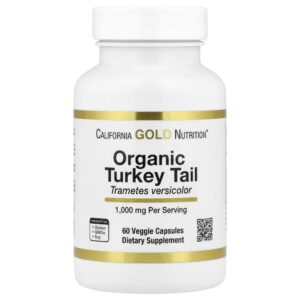 California Gold Nutrition - Cogumelo Cauda-de-peru Orgânico 60 Cápsulas Vegetais (0,5 g por Cápsula)