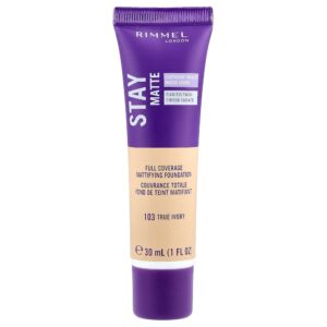 Rimmel London - Stay Matte Base Matificante para Cobertura Total 103 True Ivory 30 ml