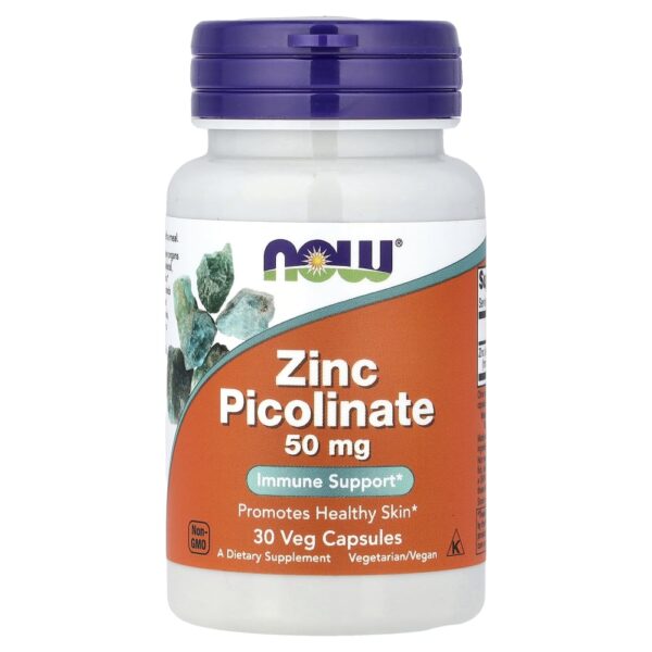 NOW Foods - Picolinato de Zinco 50 mg 30 Cápsulas Vegetais
