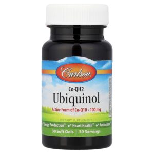 Carlson - CoQH2 Ubiquinol 100 mg 30 Cápsulas Softgel