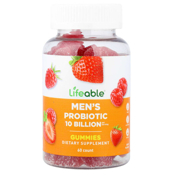 Lifeable - Gomas Probióticas para Homens Frutos Silvestres 60 Gomas (5 Bilhões por Goma)