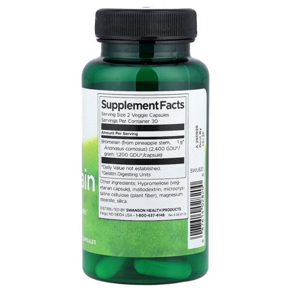 Swanson Vitamins - Bromelina 60 Cápsulas Vegetais (500 mg por Cápsula)