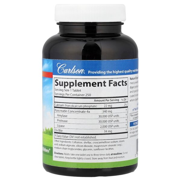 29-139.jpg Carlson - Enzimas Digestivas Naturais com Protéase Amilase e Lipase 250 Comprimidos