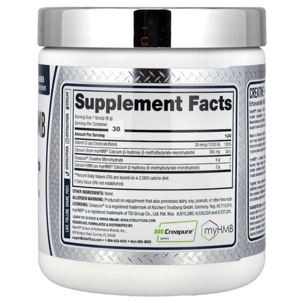 SteelFit USA - Creatina + HMB Sem Sabor 240 g