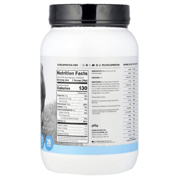 Levels - Whey Protein em Pó de Gado Criado no Pasto Sem Sabor 907 g