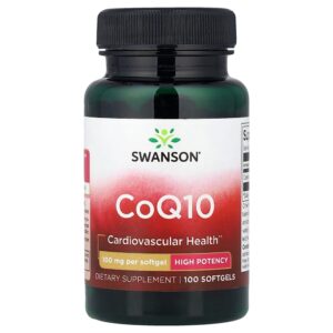 Swanson Vitamins - CoQ10 Alta Potência 100 mg 100 Cápsulas Softgel
