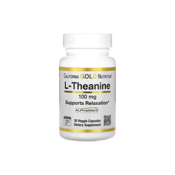 L-teanina com AlphaWave 100 mg 30 Cápsulas Vegetais - California Gold Nutrition